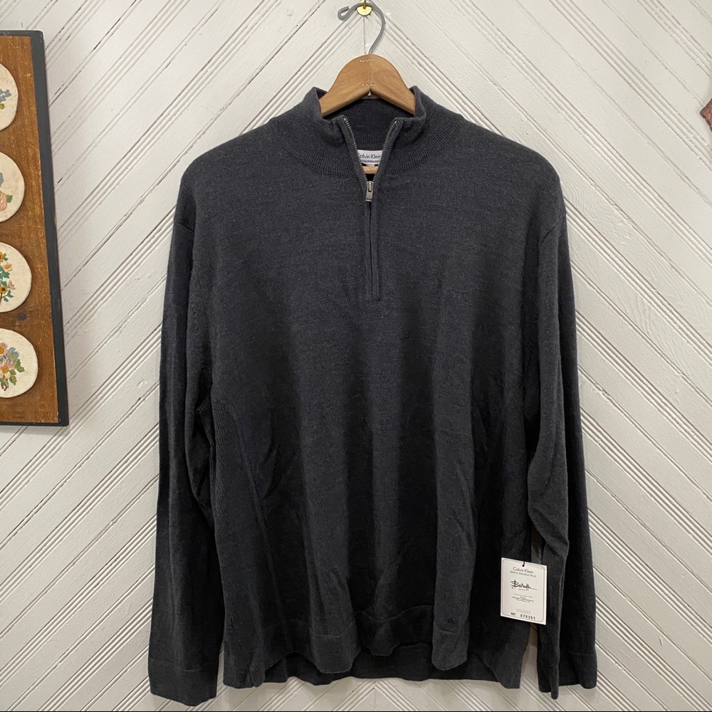 NWT Calvin Klein Extra Fine Merino Wool Sweater - Picture 1 of 12